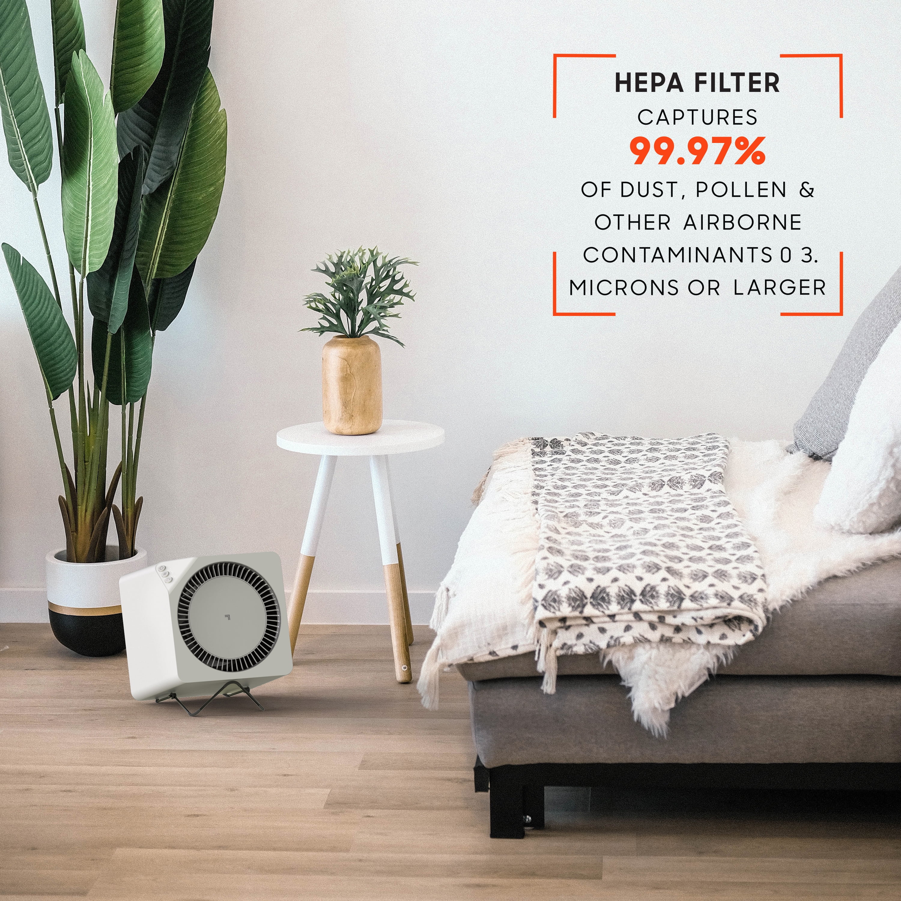 Sharper Image True HEPA Air Purifier, Covers up to 95 Sq. feet, White (New)