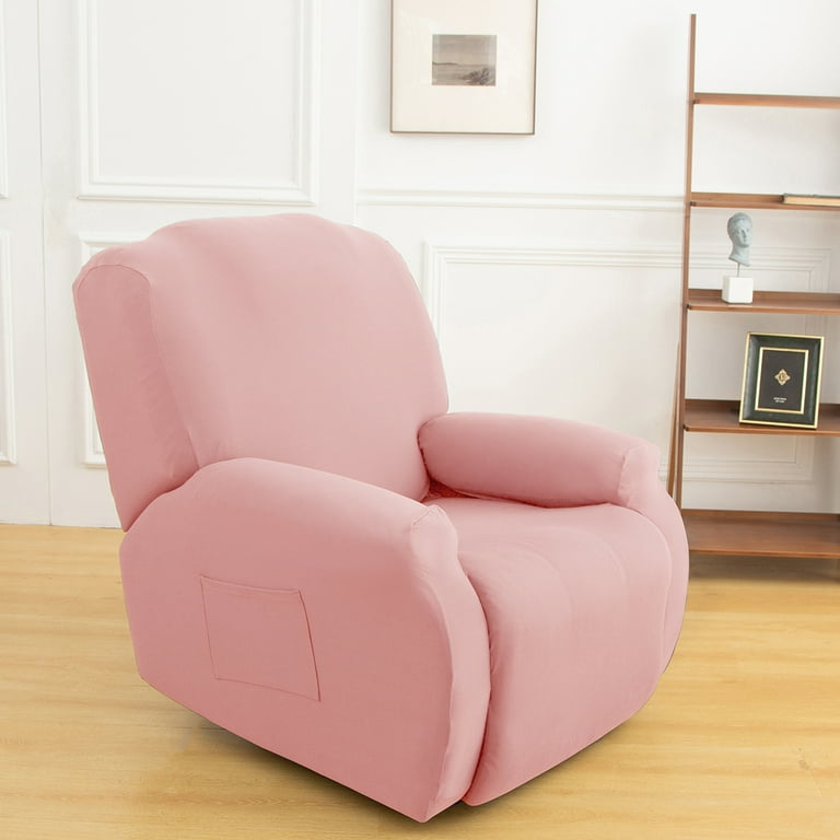 DONGPAI Stretch Recliner Cover Recliner Couch Covers with Pockets Furniture Chair Cover 1 Piece Pink