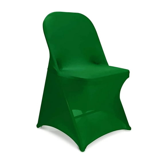 Folding Chair Covers, Spandex Covers Stretch Slipcovers for Wedding Party Dining Banquet Living Room Universal Stretch Flat-Front Slipcovers- Olive Greendark green
