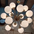 thumbnail image 4 of Art Deco Maritime Antique Murano Glass and Brass Sputnik Cloud Chandelier, 4 of 6