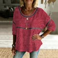 thumbnail image 2 of Long Sleeve Shirts for Women Loose Fit Pleated Cuff Western Print Button Down Long Sleeve Blouse Shirts Tops, 2 of 6