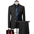 thumbnail image 1 of Conjunto de trajes de negocios para hombre, chaqueta de Color sólido de alta gama, blazer personalizado de marca de gran tamaño, 3 piezas, 1 of 5