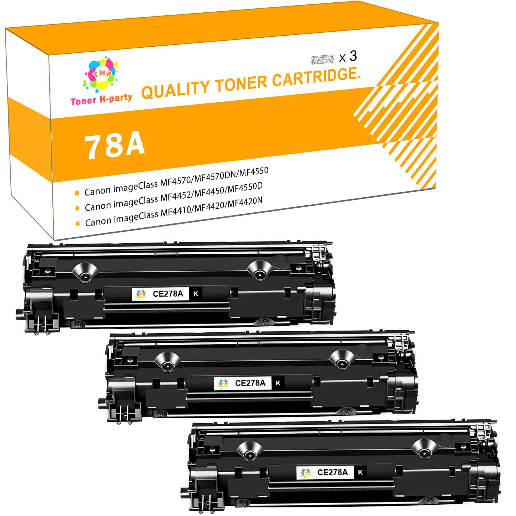 5 Pack CE278A 78A High Yield Black Toner w/chip for HP LaserJet M1536dnf P1606dn