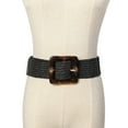 thumbnail image 2 of BeQeuewll Retro Woven Belt for Lady Stylish Wide Straw Belt Carved Buckle, 2 of 3