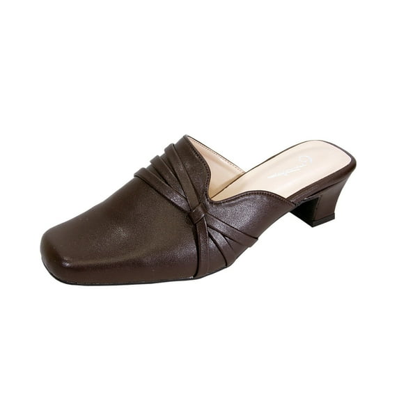 Claudia (LC9039) Women Wide Width Casual Dress Mule BROWN 12