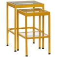 thumbnail image 1 of HOMCOM Nesting Tables Side Tables with Steel Frame Tempered Glass, Gold, 1 of 10