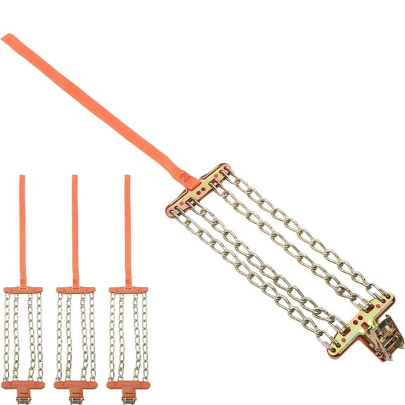 Soimiss 4Pcs Auto Tire Chains Durable Steel Chains for Car Security and Winter Snow Conditions