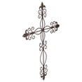 thumbnail image 2 of Fleur De Lis Brushed Bronze 19 x 14 Metal Decorative Hanging Wall Cross, 2 of 3