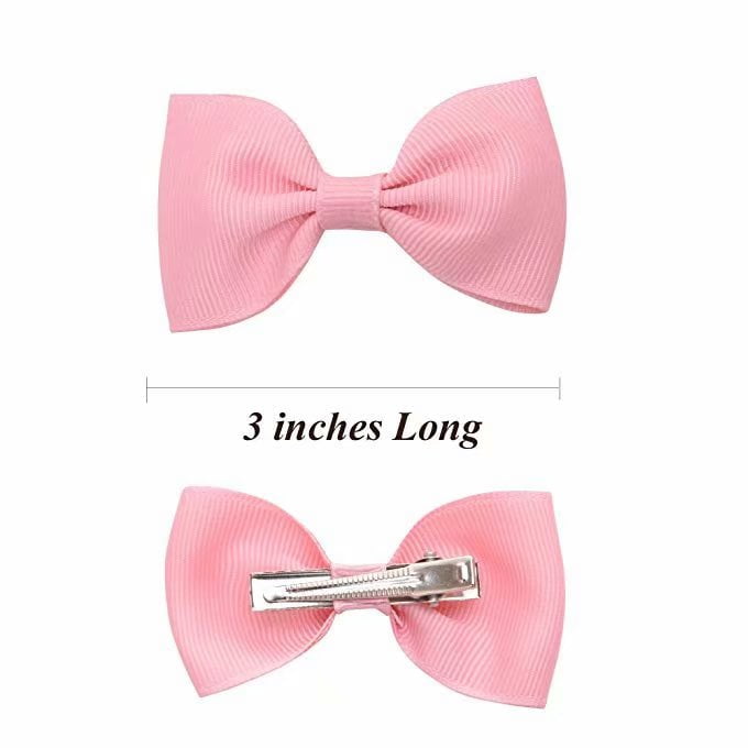 40 Pieces 3" Baby Girls Grosgrain Ribbon Bows Hair Bow Clips Barrettes
