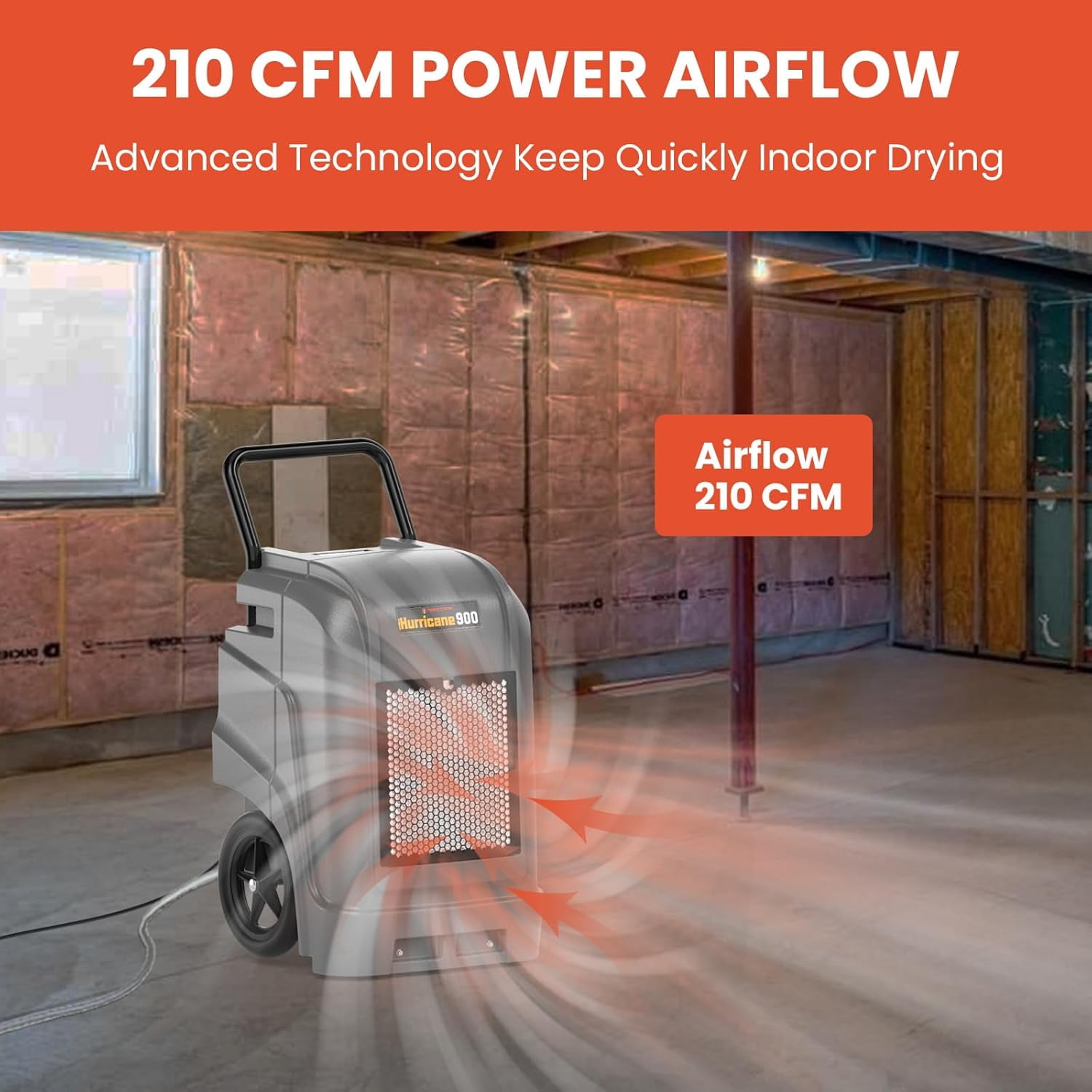 Abestorm 190 PPD Commercial Dehumidifiers with Pump and Drain Hose, Large Spaces Industrial Dehumidifier for Basements, Water Damage Restoration, Portable, Auto Defrosting, Up to 2,600 Sq.Ft