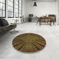 thumbnail image 4 of Ahgly Company Machine Washable Indoor Round Transitional Dark Yellow Green Area Rugs, 3' Round, 4 of 7