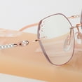 thumbnail image 7 of Women Rimless Diamond Purple Bling Glitter Reading Glasses 2.50. Ladies Elegant Anti-blue Light Pearl Oversized Readers +2.50 Strength, 7 of 7