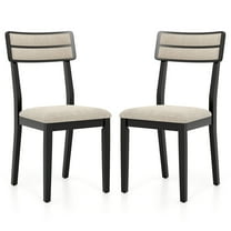 Gymax Modern Dining Chairs Set of 2 w/Tilt Backrest Rubber Wood Legs Soft Padded Seat