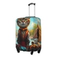 thumbnail image 2 of Cauagu Riverside Meditating Cat Print Travel Luggage Cover,Travel Dust-proof Suitcase Cover Softside Suitcase Protector for 18-32inch,Not Included Suitcase, 2 of 8