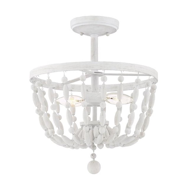 Meridian M60028DW 2 Light Semi Flush - Distressed Wood