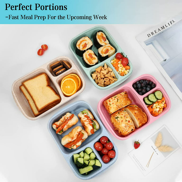 20-100pcs 2/3 Compartment Meal Prep Containers With Lids Microwavable Lunch  Box