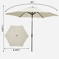 thumbnail image 2 of Autlaycil 9ft Outdoor Patio Umbrellas 6 Ribs with Tilt and Crank Patio Table Umbrella, for Patio Garden and Poolside, White, 2 of 6