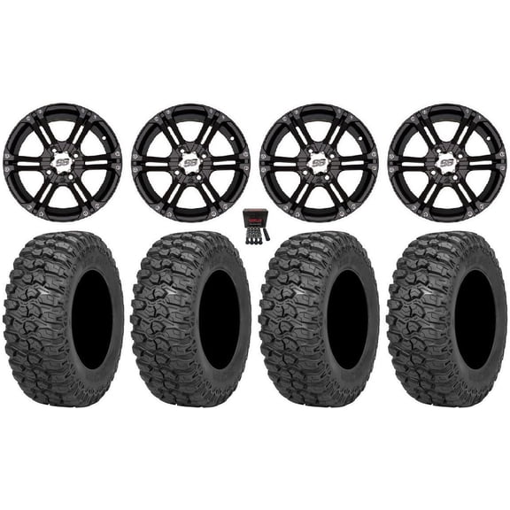 ITP SS212 14" Wheels Black 28" Trail Saw 2.0 Tires Kawasaki Mule Pro FXT