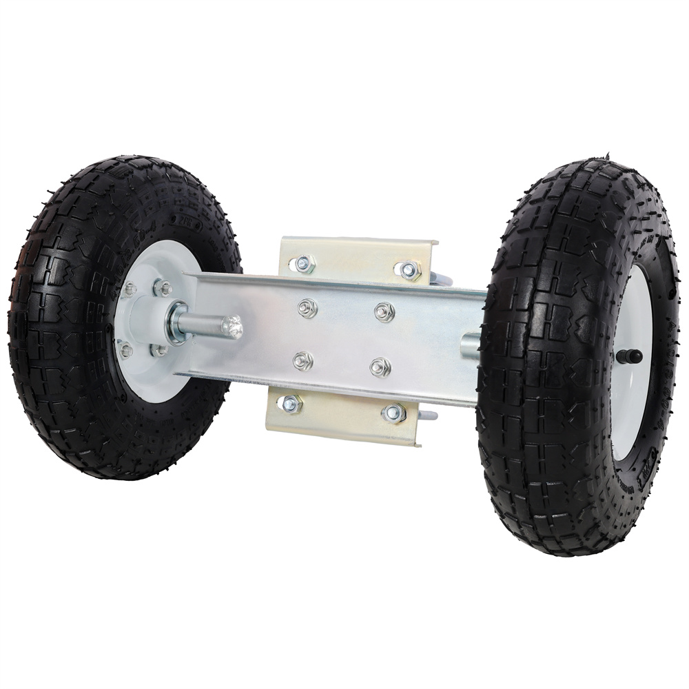 Dual Gate Wheel 10" Pneumatic Tires, Heavy Duty for Driveway Chain Link Fence, Gate Supporter Wheel Caster for Metal Tube Gates, Gate Helper Wheel for Swing Sliding Gate, 300lb