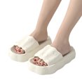 thumbnail image 2 of Plataforma de zapatilla de suela gruesa EVA Color liso Soft Zapatilla de suela gruesa para mujer Verano Bathrooom 36-37 Blanco, 2 of 8