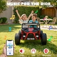 thumbnail image 5 of iYofe 36V Electric Ride on Car for Big Kids, 2 Seater Powered Ride on Vehicle for Boys Girls Ages 6+, Kids Electric car with Bluetooth, Music, Rear Wheel Spring Suspension, Red, 5 of 10