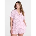 thumbnail image 2 of Joyspun Women’s Modal-Blend Ruffle Trim Notch Collar Top and Shorts Pajama Set, 2 Piece, Sizes XS-3X, 2 of 6