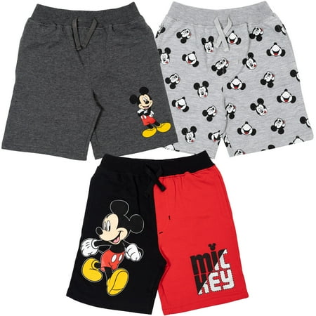 Disney Mickey Mouse Infant Baby Boys French Terry 3 Pack Shorts Infant to Little Kid