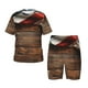 thumbnail image 1 of Balery Rustic American Flag Wood Conjunto de Pijama Infantil de Manga Corta con Estampado – Ropa de Dormir de Algodón Suave-Large, 1 of 5