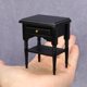 thumbnail image 3 of Mesita de noche en miniatura con forma de casa de muñecas, madera negra, 3 of 3