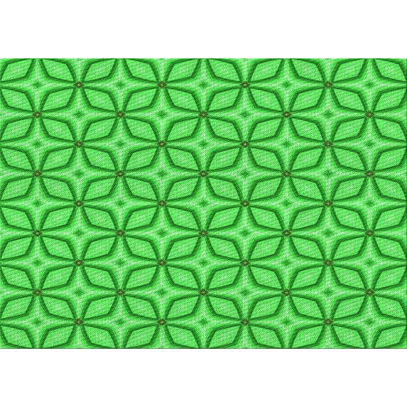 Ahgly Company Indoor Rectangle Patterned Neon Green Area Rugs, 8' x 10'