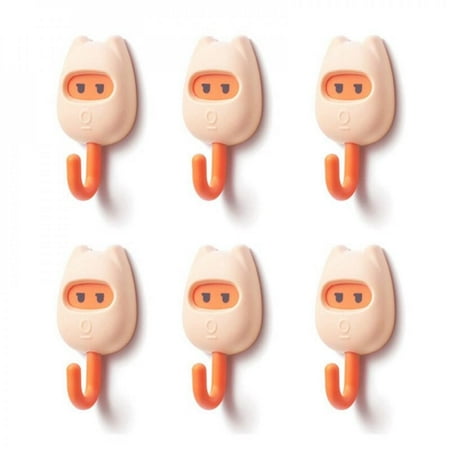 

[Big sale!]3/6pcs Door Hook Punch-free Seamless Wall Hook Anti-skid Traceless Heavy Duty Stick Decorative Hanger for Kitchen Bathroom