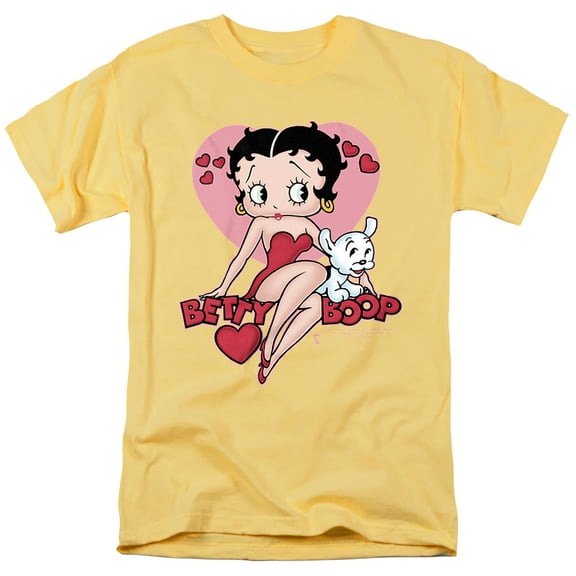 Betty Boop Sweetheart Unisex Adult T Shirt, Banana, 2X-Large