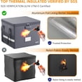 thumbnail image 2 of 5200 ° F Fireproof Document Box with Lock, Heat Insulated Collapsible File Storage Organizer with Handle, Portable Home Office File Cabinet for Hanging Letter/Legal Size Folder, Black, 2 of 10
