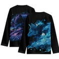 thumbnail image 2 of FUIALDOLG 2 Pack Girls Long Sleeve Shirts Wolf Nebula Soft Loose T-Shirts Crew Neck Layering Tees for Youth Teen Girls 11-12 Years, 2 of 6