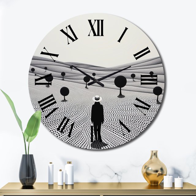 Designart "Mirage in the Desert III III" Landscapes Oversized Wall Clock