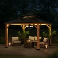 Sunjoy Bridgeport 11 x 13 ft. Outdoor Patio Cedar Framed Gazebo with