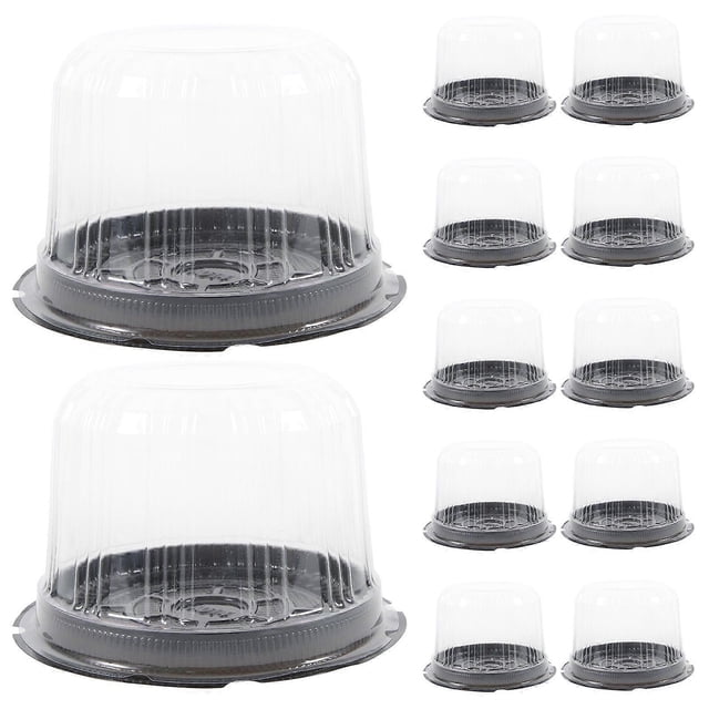 20Pcs Cake Packing Box Round Cake Box Baked Dessert Packing Box Transparent Cake Wrapping Box