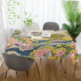 thumbnail image 3 of Yayeee Tablecloths 54" x 54" Rectangle Wrinkle Resistant Party Table Cover, Pink Floral Wave, 3 of 8