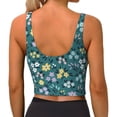 thumbnail image 4 of Picia Floral Sports Bra for Women,Padded Strappy Sports Bras Medium Support Yoga Bra with Removable Cups,Running Yoga Bra-, 4 of 9