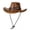 Brown#1, variant on Cowboy Hat Men Solid Color Faux Leather Classic Western Sun Hat Adjustable Cord with Wide Brim Hats for Men