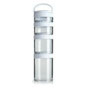 BlenderBottle GoStak Food Storage Containers for Protein Powder, Healthy Snacks, and Portion Control, 4-Piece Starter Pak, White C40