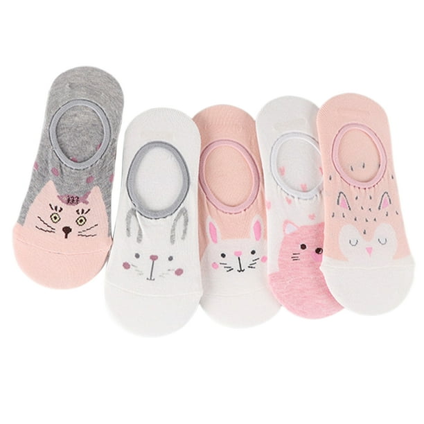 5 Pares de Calcetines Invisibles Invisibles para Mujer, Calcetines Casuales Yuyangstore Calcetines de barco de mujer