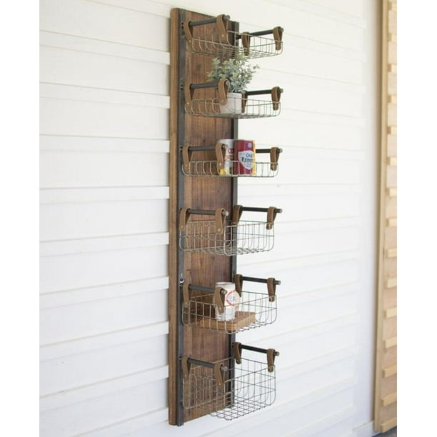 Gwg Recycled Wood And Metal Wall Rack W Six Wire Storage Baskets Cll2257 Com - Metal Wall Basket Gwg Recycled Wood And Metal Wall Rack W Six Wire Storage Baskets Cll2257 Com - Metal Wall Basket