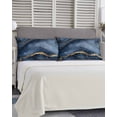 thumbnail image 5 of Navy Blue Marble Pillow Covers King Size, Modern Contemporary Art Soft Bed Throw Pillowcases Breathable Cooling Long Lumbar Body Pillow Sham Cover for Bed Sofa 20''x40'', 5 of 7