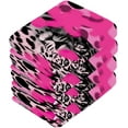 thumbnail image 3 of Coolnut 2 Pack Pink Leopard Pure Cotton Washcloths 12 x 12 Inch Reusable Absorbent Soft Cotton Face Towels Fingertip Towels Set for Gym Towels,Hotel and Spa Wash cloth, 3 of 7