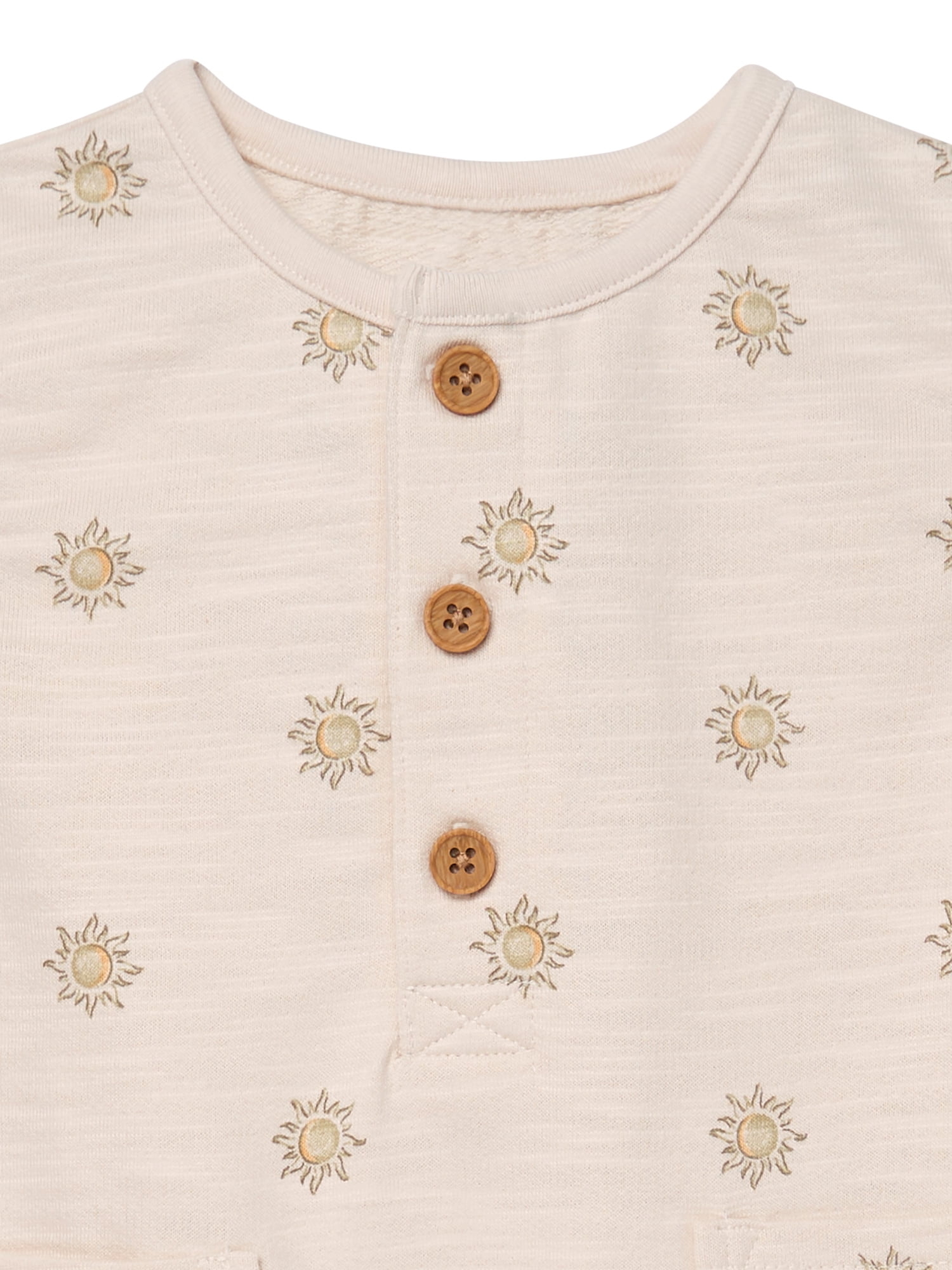 Modern Moments by Gerber Baby Boy Sleeveless Slouch Henley Romper with Pockets, Sizes 0/3 Months - 24 Months