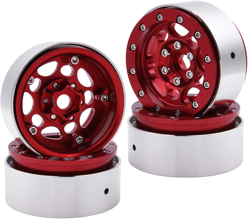 4PCS 1.9" Metal Beadlock Wheel Rims For SCX10 RC 4WD CC01 D90 1:10 RC Crawler 