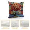thumbnail image 4 of Red Town Tree of Life Pillow Cover Karla Gerard Folklore Accent Pillowcase by Sea Coastal Plant Tree Chair Cushion Farmhouse Throw Pillowsham Hand Embroidered, 4 of 5