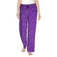 thumbnail image 1 of Balery Glitter Purple Pantalones de pijama para mujer, pijamas ultraligeros, pantalones de estar por casa-Small, 1 of 6