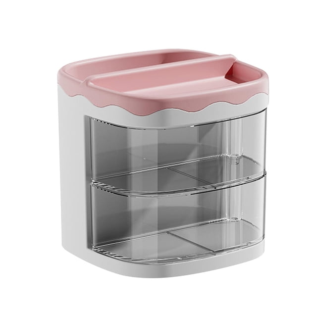 Organizador de escritorio con cajón para el hogar, tocador, sala de estar, organizador de pinceles de maquillaje Azul